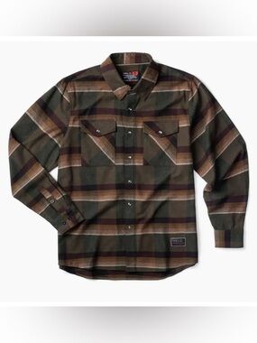 Troll Co. Men's Step Up Flannel Shirt Pearl Snap Brown Plaid 2XL Brown Outdoor